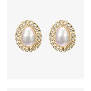 LELC French vintage large pearl earrings